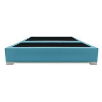Base Cama Premium Top Dividida Semidoble 120X190Cm Ecocuero Azul