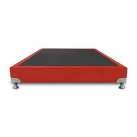 Base Cama De Lujo Boston Sencilla 100X190Cm Ecocuero Rojo