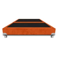 Base Cama De Lujo Boston Dividida Queen 160X190Cm Ecocuero Naranja