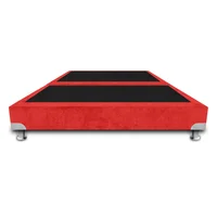Base Cama De Lujo Boston Dividida Queen 160X190Cm Microfibra Rojo