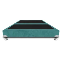 Base Cama De Lujo Boston Dividida Queen 160X190Cm Microfibra Azul