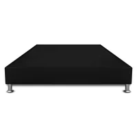 Base Cama Con Pestaña 90X190X20 Ecocuero Negro