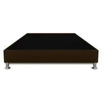 Base Cama Con Pestaña Doble 140X190Cm Microfibra Café