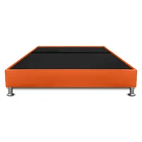 Base Cama Con Pestaña Dividida King 200X200Cm Ecocuero Naranja