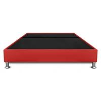 Base Cama Con Pestaña Dividida Queen 160X190Cm Ecocuero Rojo
