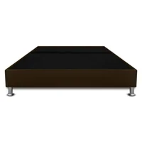 Base Cama Con Pestaña Dividida King 200X200Cm Microfibra Café