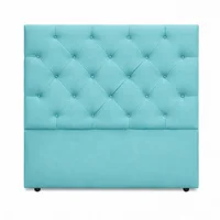 Cabecero para Cama Queen London de Piso 160x120cm Ecocuero Azul