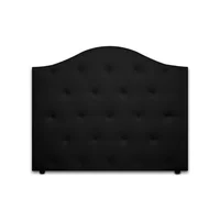 Cabecero para Cama Doble Round de Piso 140X120Cm Ecocuero Negro