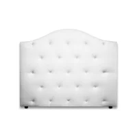 Cabecero para Cama Semidoble Round de Piso 120X120Cm Ecocuero Blanco