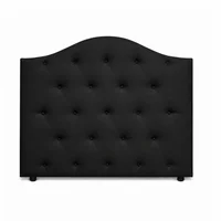 Cabecero para Cama Doble Round de Piso 140x120cm Microfibra Negro