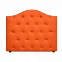 Cabecero para Cama Semidoble Round de Piso 120x120cm Microfibra Naranja