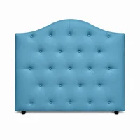 Cabecero para Cama King Round de Piso 200x120cm Microfibra Azul