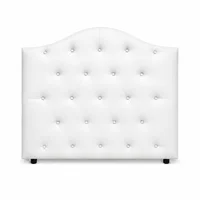 Cabecero para Cama Queen Round de Piso 160x120cm Microfibra Blanco
