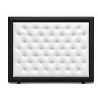 Cabecero para Cama Sencilla Landring de Piso 90x120cm Ecocuero Negro/Blanco