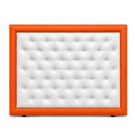 Cabecero para Cama Queen Landring de Piso 160x120cm Ecocuero Naranja/Blanco