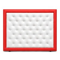 Cabecero para Cama King Landring de Piso 200x120cm Ecocuero Rojo/Blanco