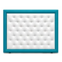 Cabecero para Cama Sencilla Landring de Piso 90x120cm Ecocuero Azul/Blanco