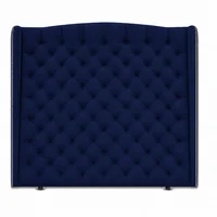 Cabecero para Cama Queen Luxury de Piso 160x150cm Tela Piel de Durazno Azul Rey