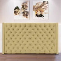 Cabecero para Cama Queen Midnight 160x150cm Tela Piel de Durazno Dorado