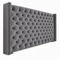 Cabecero para Cama Semidoble Midnight 120x150cm Tela Piel de Durazno Plateado