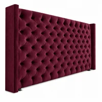 Cabecero para Cama Queen Midnight 160x150cm Tela Piel de Durazno Vinotinto