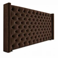 Cabecero para Cama King Midnight 200x150cm Tela Piel de Durazno Chocolate