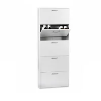 Zapatero 5 Niveles Cajones Abatibles Capacidad 15 Pares Zapatos Blanco