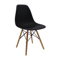 Silla eames negra diseno nf patas en madera