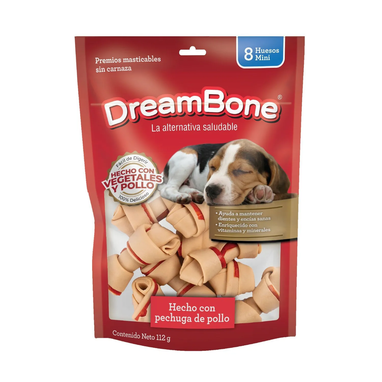 Snack Para Perro Huesos Mini Vegetal Y Pollo Dreambone X8und