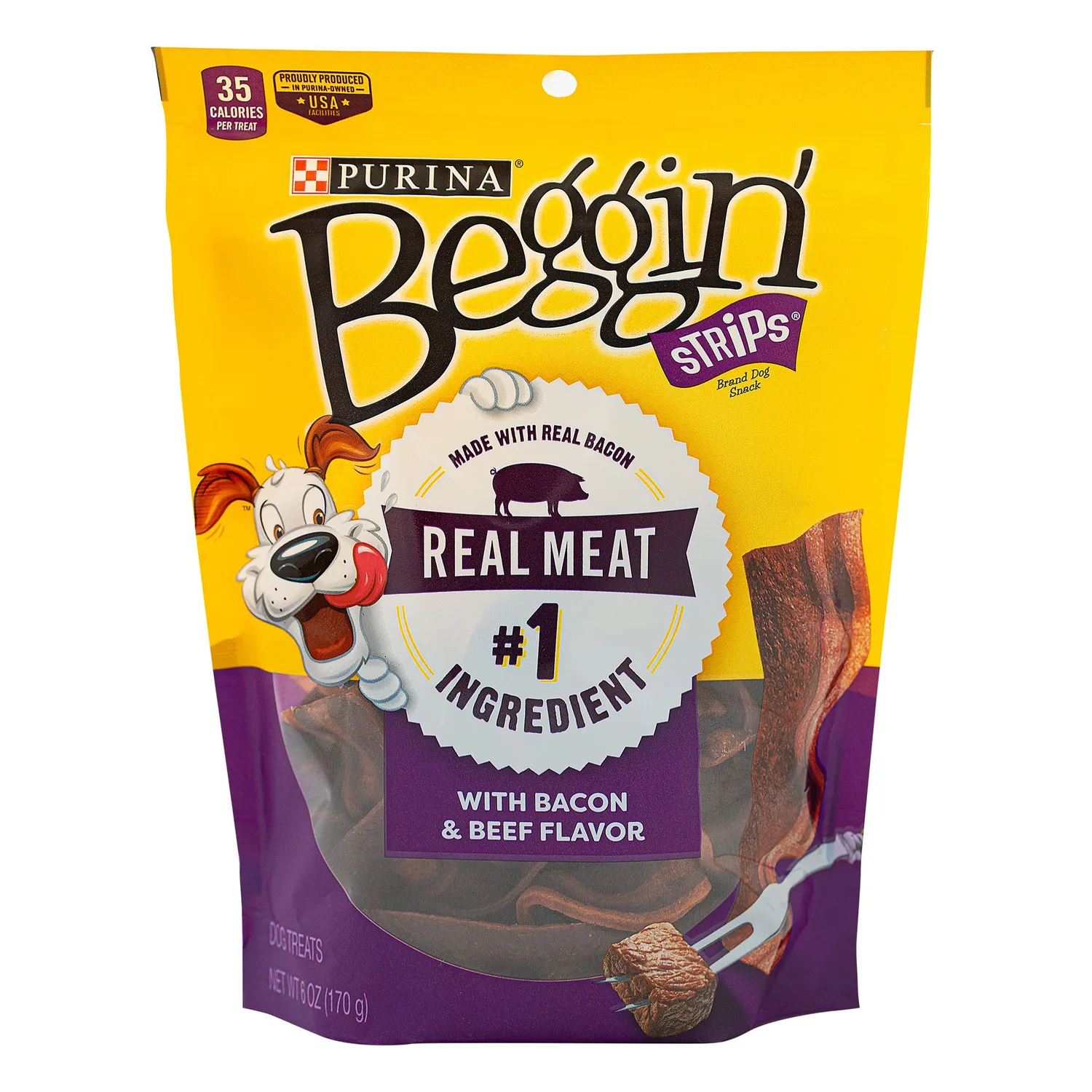 Snack Para Perros Beggin Strips Bacon Beef X170gr Beggin