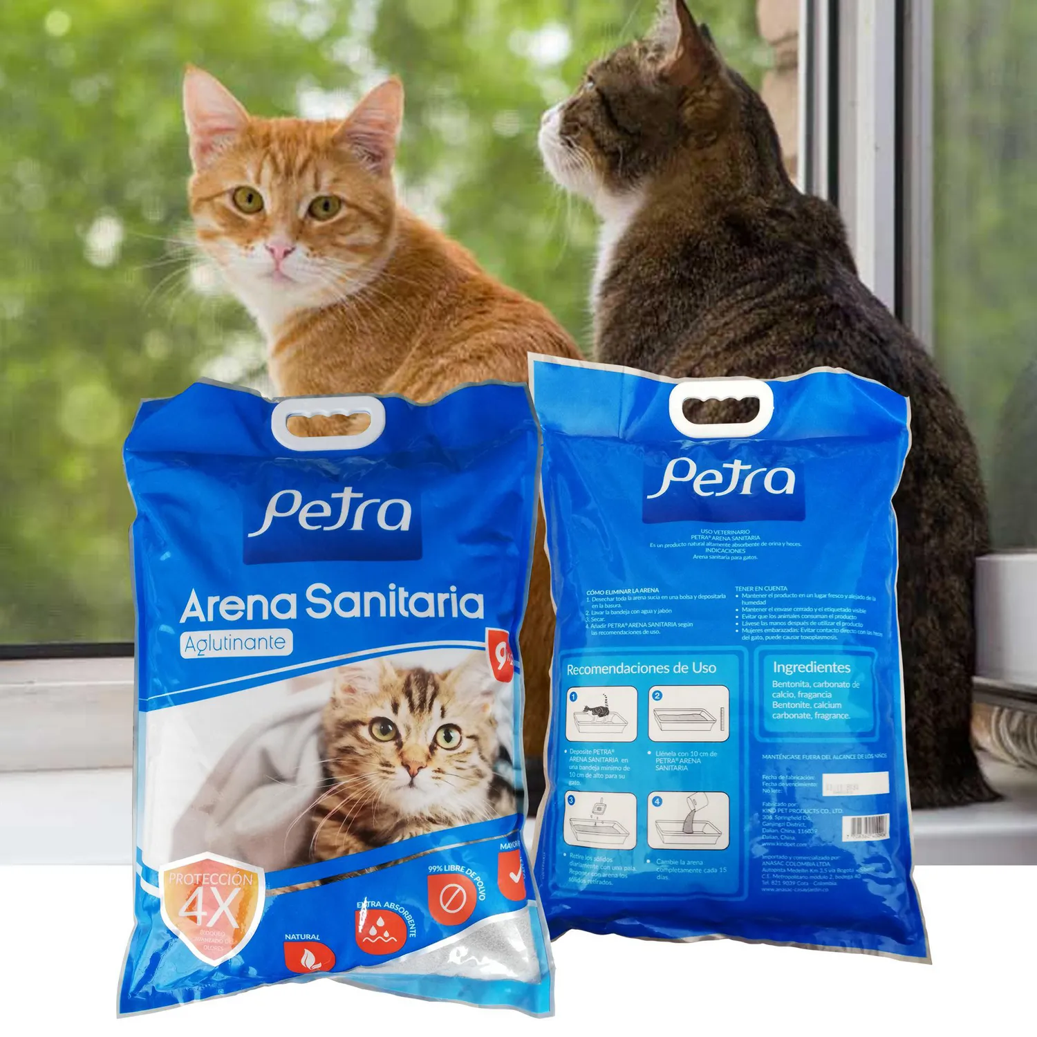 Arena Sanitaria Gato Aglomernate Bentonita Petra 9 kg 3