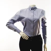 Blusa Oxford Manga Larga Azul Talla M