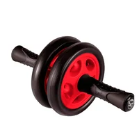 Rueda Abdominal Doble En Pvc Color Negro/Rojo