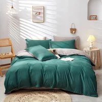 Duvet Unicolor Doble Faz Queen 220X230 Cm Verde Bosque - Gris