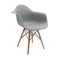 Silla Auxiliar Eames Gris con Brazos Patas en Madera