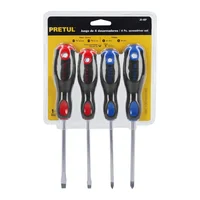 Juego de 4 Destornilladores Mango Comfort Grip Pretul