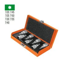 Juego de Copas 7 Piezas Punta Torx T-20 a T-55 Truper