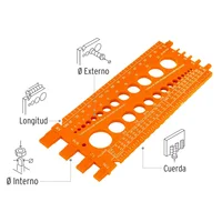 Regla Calibradora de Tuercas y Tornillos 22 cm Truper