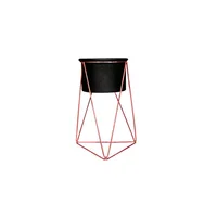 Base Con Patas Para Matera Metal Piramidal 10X15Cm Cobre Y Negro