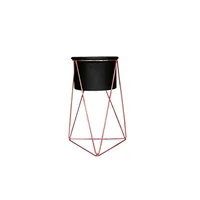 Base Con Patas Para Matera Metal Piramidal 10X20Cm Cobre Y Negro