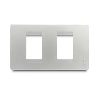 Placa Stilo Interruptor 2H Plata Veto