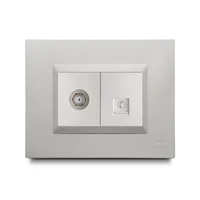 Mixto 1 Jack Telefono +Coaxial Blanc Plura Veto