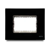 Placa 3H Vidrio Negro Plura Veto