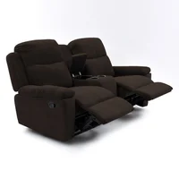 Sofá Reclinable + Consola Marsella Tela 80X180X100 Chocolate