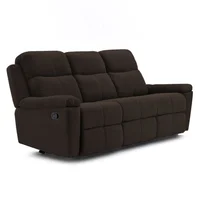 Sofá Reclinable 3 Puestos Marsella Tela 80X200X100 Chocolate