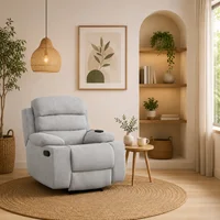 Silla Reclinable Vibromasaje Houston Tela 90X95X100 Gris Claro