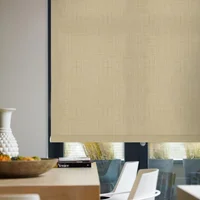 Cortina Enrollable Cross Texture Beige A La Medida Ancho Entre 155.5-170  cm Alto Entre  135.5-150 cm