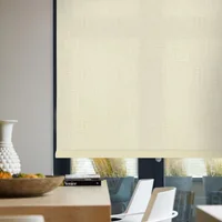 Cortina Enrollable Cross Texture Blanco A La Medida Ancho Entre 170.5-180  cm Alto Entre  135.5-150 cm