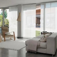 Cortina Panel Oriental Solar Screen 10 Blanco A La Medida Ancho Entre 220.5-240  cm Alto Entre  220.5-240 cm