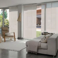 Cortina Panel Oriental Solar Screen 5 Beige A La Medida Ancho Entre 220.5-240  cm Alto Entre  320.5-340 cm